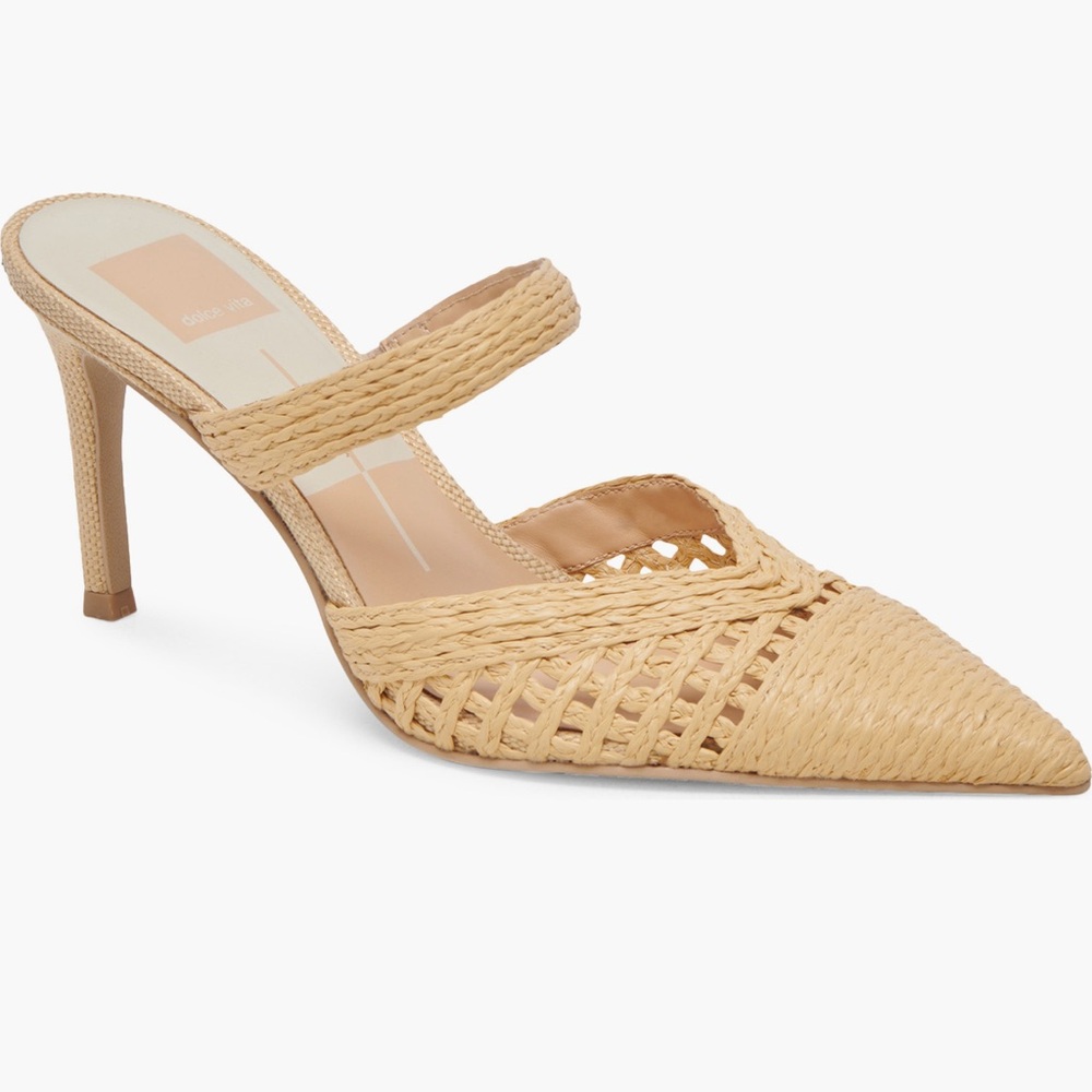 NEW WITH TAGS | Dolce Vita Kaline Tan Raffia Heels